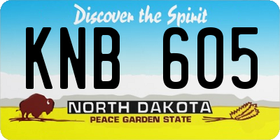 ND license plate KNB605