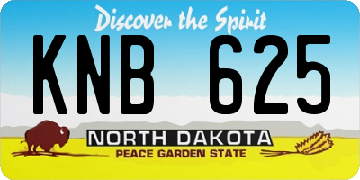 ND license plate KNB625