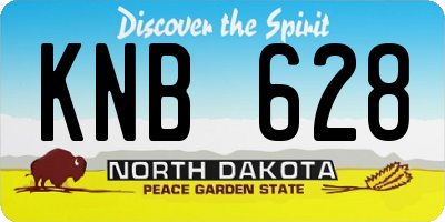 ND license plate KNB628