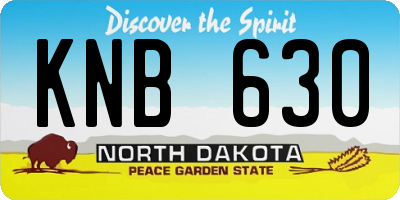 ND license plate KNB630