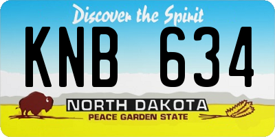 ND license plate KNB634