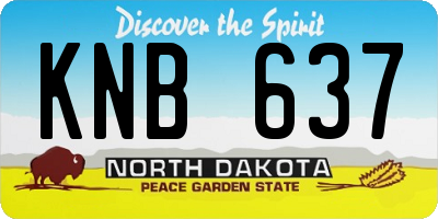 ND license plate KNB637