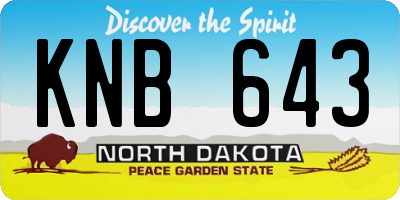 ND license plate KNB643