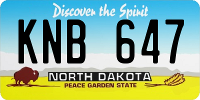 ND license plate KNB647