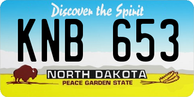 ND license plate KNB653