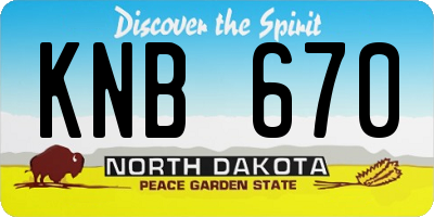 ND license plate KNB670