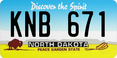 ND license plate KNB671