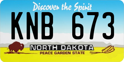 ND license plate KNB673