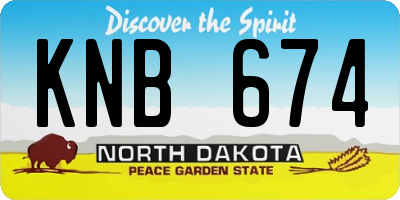 ND license plate KNB674