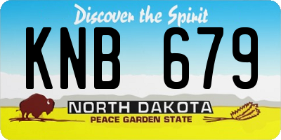 ND license plate KNB679