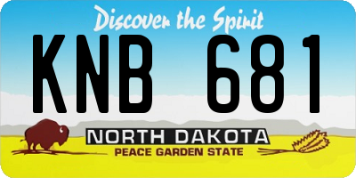 ND license plate KNB681