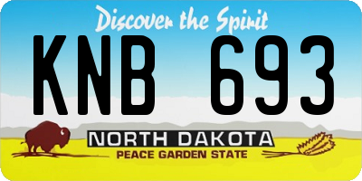 ND license plate KNB693