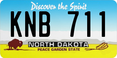 ND license plate KNB711