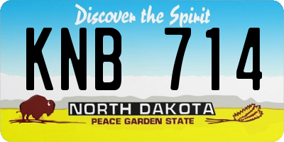 ND license plate KNB714