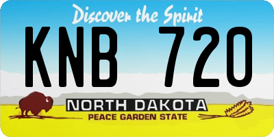 ND license plate KNB720