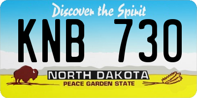 ND license plate KNB730