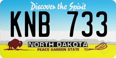 ND license plate KNB733