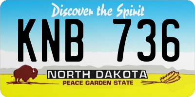 ND license plate KNB736