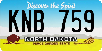 ND license plate KNB759