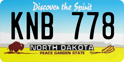 ND license plate KNB778