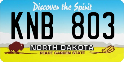 ND license plate KNB803