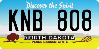 ND license plate KNB808