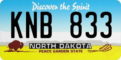 ND license plate KNB833