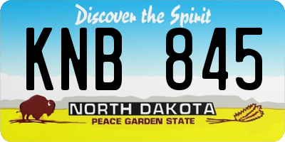 ND license plate KNB845