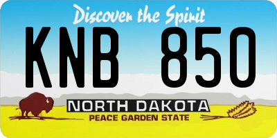 ND license plate KNB850