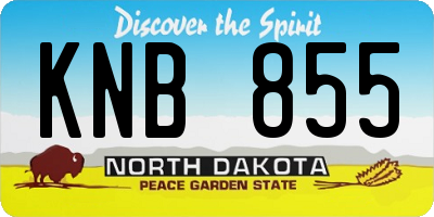 ND license plate KNB855