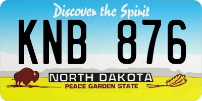 ND license plate KNB876