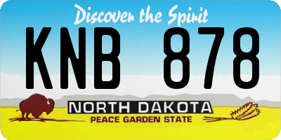 ND license plate KNB878
