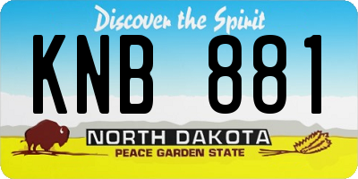 ND license plate KNB881