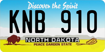 ND license plate KNB910