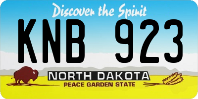 ND license plate KNB923