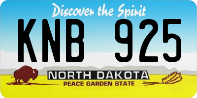 ND license plate KNB925