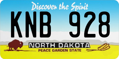 ND license plate KNB928