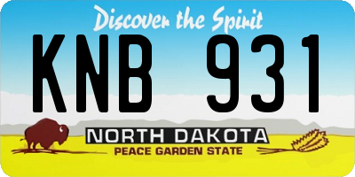 ND license plate KNB931