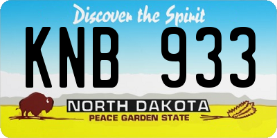 ND license plate KNB933