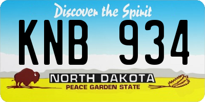 ND license plate KNB934