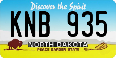 ND license plate KNB935