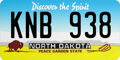ND license plate KNB938