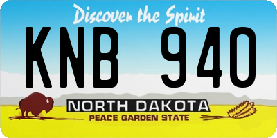 ND license plate KNB940