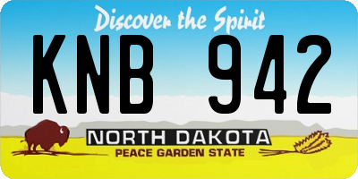 ND license plate KNB942
