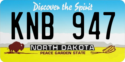 ND license plate KNB947