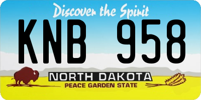 ND license plate KNB958