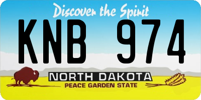 ND license plate KNB974