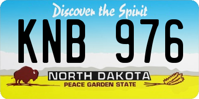 ND license plate KNB976