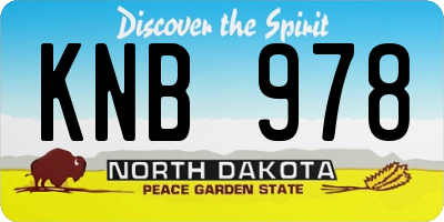 ND license plate KNB978