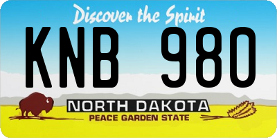 ND license plate KNB980